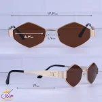 ابعاد عینک آفتابی سلین زنانه فریم چندضلعی قهوه ای 2382/2