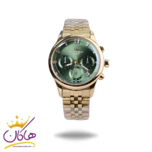 ساعت مچی الگانس زنانه فلزی طلایی صفحه سبز L 9766/3