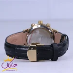 ساعت مچی عقربه ای الگانس زنانه بند چرم قاب طلایی L2095/9 نمای بسته قفل