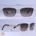ابعاد عینک آفتابی گوچی زنانه فریم فلزی طلایی 2A909/2