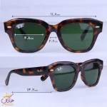 ابعاد عینک آفتابی زنانه ری بن فریم ویفرر پلنگی RB 2186N/2