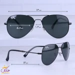 ابعاد عینک آفتابی ری بن مردانه فلزی تمام مشکی خلبانی RB 3025F/1