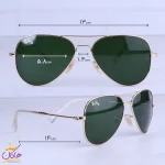 ابعاد عینک آفتابی ری بن مردانه شیشه سبز خلبانی RB 3025F/2
