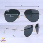 ابعاد عینک آفتابی ری بن مردانه شیشه مشکی خلبانی RB 3025F/3