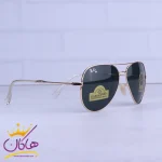 عدسی عینک آفتابی ری بن مردانه فلزی طلایی شیشه مشکی RB 3026 F/1