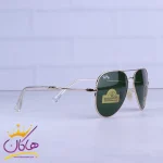عدسی عینک آفتابی ری بن مردانه فلزی طلایی شیشه سبز RB 3026 F /2