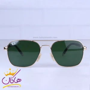 عینک آفتابی ری بن مردانه فریم فلزی طلایی RB 3529/3