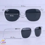 ابعاد عینک آفتابی زنانه ری بن فریم مربع شیشه ای RB 4362F/1