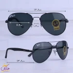 ابعاد عینک آفتابی ری بن مردانه فلزی مشکی خلبانی RB 5118/1