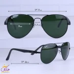 ابعاد عینک آفتابی ری بن مردانه مشکی شیشه سبز RB 5289/3