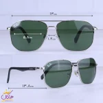 ابعاد عینک آفتابی ری بن مردانه نقره ای شیشه سبز RB 5708/1