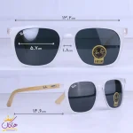 ابعاد عینک آفتابی مردانه ری بن فریم سفید مات RB 8306/1