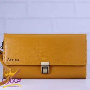 کیف دستی چرم آترینا 309 زرد
