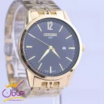 نمای نزدیک ساعت مچی سیتیزن مردانه فلزی طلایی صفحه مشکی G31621/9