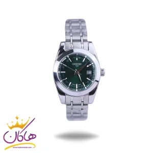 ساعت مچی سیتیزن زنانه فلزی نقره ای صفحه سبز L31624/3