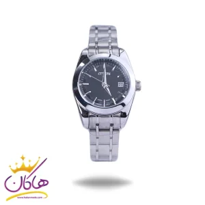 ساعت مچی سیتیزن زنانه فلزی نقره ای صفحه مشکی L31624/5