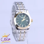صفحه ساعت مچی سیتیزن زنانه فلزی نقره ای طلایی صفحه سبز L31624/6