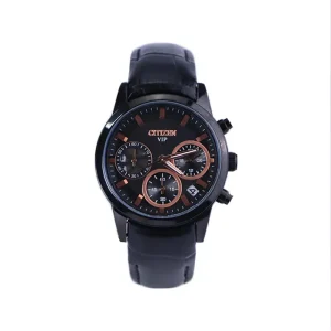 ساعت مچی سیتیزن زنانه بند چرم مشکی کرنوگراف L9235/2