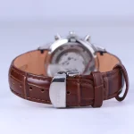 نمای بسته ساعت مچی سیتیزن زنانه بند چرم قهوه ای کرنوگراف L 9235/7
