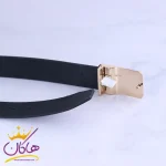 قفل کمربند چرم طبیعی مردانه مشکی Coiton Krista