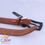 قفل کمربند چرم طبیعی مردانه عسلی دیزل