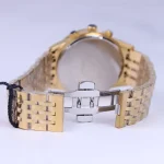قفل ساعت مچی الگانس مردانه فلزی طلایی صفحه آبی G 9766/4