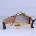 نمای باز ساعت مچی مردانه الگانس مشکی قاب طلایی G 1194/2