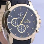 صفحه ساعت مچی مردانه الگانس بند چرم مشکی G 1203/1