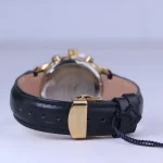نمای بسته ساعت مچی الگانس زنانه بند چرم مشکی قاب طلایی L 1248/1