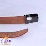 قفل کمربند چرم طبیعی مردانه عسلی Gallic