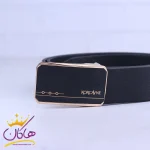 سگک کمربند چرم طبیعی مردانه مشکی KORCAVNE