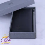 رنگبندی کیف پول کتی چرم مردانه میلیون 110 مشکی درون جعبه