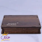 جعبه ست کیف جاکارتی و جاکلیدی چرم مونت بلانک 216 عسلی