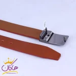 قفل کمربند چرم طبیعی مردانه عسلی Pierre cardin