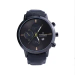 ساعت عقربه ای رومانسون مردانه بند چرم تمام مشکی G 2070/3