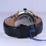 نمای بسته ساعت عقربه ای رومانسون مردانه چرم مشکی G 2076/2