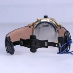 نمای باز ساعت عقربه ای رومانسون مردانه چرم مشکی G 2076/2