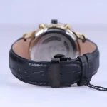 نمای بسته ساعت عقربه ای رومانسون مردانه بند چرم مشکی G 2103/1