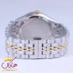 بند ساعت مچی سیکو مردانه فلزی نقره ای طلایی صفحه آبی