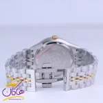 قفل ساعت مچی سیکو مردانه فلزی نقره ای طلایی صفحه آبی