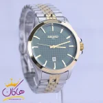 صفحه ساعت مچی سیکو مردانه فلزی نقره ای طلایی صفحه سبز G31628/7