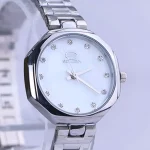 صفحه ساعت مچی سولیدا زنانه فلزی نقره ای قاب شش ضلعی 5114/1