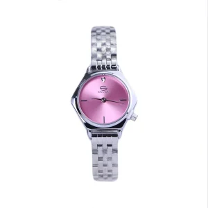 ساعت مچی سولیدا زنانه فلزی نقره ای صفحه صورتی 5121/2