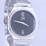 صفحه ساعت مچی سولیدا مردانه فلزی نقره ای صفحه مشکی G 5117/5