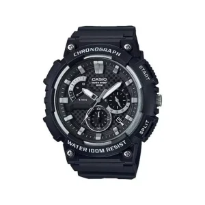 ساعت مچی کاسیو مردانه بند رابر مشکی کرنوگراف MCW-200H-1AVDF