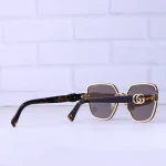 دسته عینک آفتابی گوچی زنانه فریم مربع قهوه ای GG 1547/5