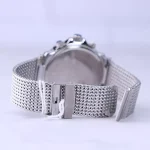 قفل ساعت جی جی پولو مردانه فلزی بند حصیری نقره ای JPC.B01536M/1