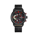 ساعت مچی نیوی فورس مردانه بند چرم مشکی فول تایم 9068/7