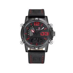 ساعت مچی نیوی فورس مردانه دو زمانه بند چرم مشکی 9095/2