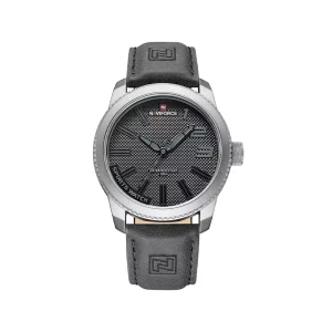 ساعت عقربه ای نیوی فورس مردانه بند چرم طوسی 9202/9